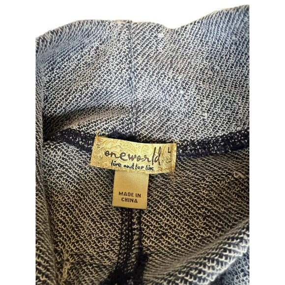 One World Women's Two Tone Blue Cardigan - Picture 3 of 7